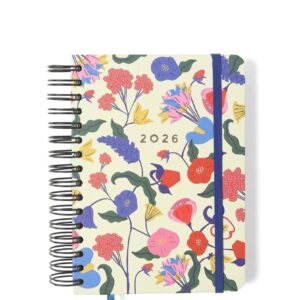 Agenda Planner Wire-o 2026 Doce Florada Diária A5 Off White