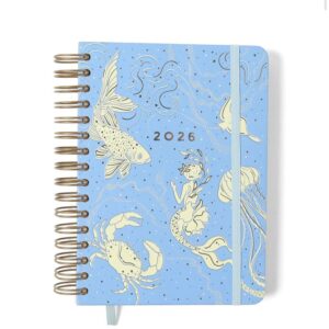 Agenda Planner Wire-o 2026 Origens Diária A5 Áqua Azul