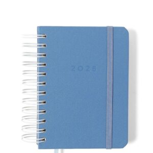 Agenda Planner Wire-o 2026 Clássica Diária 11,5x16 Azul Celeste