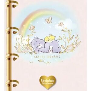Caderno Argolado Ursinhos Carinhosos 160 folhas Rosa
